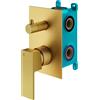 Mariner Quadra set vasca/doccia per 2-3 uscite, incluso corpo incasso, QUA1901-OB+INT9036-00, Quadra oro spazzolato [Rubinetteria Bagno > Rubinetteria Doccia]