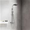 Fortis Spa flat 250 XL sistema doccia con termostatico, doccetta ad asta di metallo e soffione doccia in metallo extrapiatto, 1124238PC, Spa cromo [Rubinetteria Bagno > Colonne Doccia]
