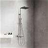 Fortis Spa flat 300 XXL sistema doccia con termostatico, doccetta ad asta di metallo e soffione doccia in metallo extrapiatto, 1124239PC, Spa cromo [Rubinetteria Bagno > Colonne Doccia]