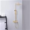 Mariner Linea sistema doccia con termostato, doccetta ad asta di metallo e soffione doccia in acciaio inox squadrato, WLS5301-OR, Kobra; Linea; Otto; Quadra oro [Rubinetteria Bagno > Colonne Doccia]