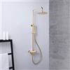 Mariner Volta sistema doccia con termostatico, doccetta ad asta di metallo e soffione doccia in acciaio inox rotondo, WLS6302-OR, Arya; Logica; Tao; Uno; Volta oro [Rubinetteria Bagno > Colonne Doccia]