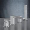 Mariner Quadra rubinetto vasca 4 fori per montaggio su bordo vasca, QUA0125-CS, Quadra cromo spazzolato [Rubinetteria Bagno > Rubinetteria Vasca]
