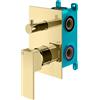 Mariner Quadra set vasca/doccia per 2-3 uscite, incluso corpo incasso, QUA1901-OR+INT9036-00, Quadra oro [Rubinetteria Bagno > Rubinetteria Doccia]