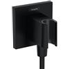 hansgrohe Fixfit Porter E supporto doccetta con attacco per tubo flessibile, 26889670, Fixfit Porter E nero opaco [Rubinetteria Bagno > Prese d'Acqua]