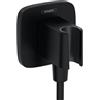 hansgrohe Fixfit Porter Q supporto doccetta con attacco per tubo flessibile, 26887670, Fixfit Porter Q nero opaco [Rubinetteria Bagno > Prese d'Acqua]