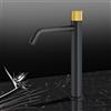 Mariner Logica Shine rubinetto lavabo con corpo del rubinetto rialzato, LOS0052-NOOB, Logica Shine nero opaco/oro spazzolato [Rubinetteria Bagno > Rubinetteria Lavabo]