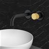 Mariner Logica Shine rubinetto lavabo a parete proiezione: 212 mm, incluso corpo incasso move, LOS1000-NOOB+INT0035-NO+BOT0058-NO, Logica Shine nero opaco/oro spazzolato [Rubinetteria Bagno > Rubinetteria Lavabo]