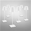 Zafferano Poldina Pro lampada da tavolo ricaricabile set da 6, LED USB con stazione di ricarica, LD0350RP+LD0340B3#6, Poldina Pro; Poldina [Lampade per Interni > Lampade da Tavolo]