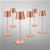 Zafferano Poldina Pro lampada da tavolo ricaricabile set da 6, LED USB con stazione di ricarica, LD0350RP+LD0340RFR#6, Poldina Pro; Poldina [Lampade per Interni > Lampade da Tavolo]