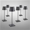 Zafferano Poldina Pro lampada da tavolo ricaricabile set da 6, LED USB con stazione di ricarica, LD0350RP+LD0340N3#6, Poldina Pro; Poldina [Lampade per Interni > Lampade da Tavolo]