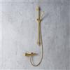 Fortis set doccetta con termostatico, doccetta ad asta in metallo, asta saliscendi, flessibile doccetta, 78511THBG+50129TTBG+53162150BG+15504BG, Brera oro spazzolato [Rubinetteria Bagno > Rubinetteria Doccia]