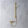 Fortis set doccetta con rubinetteria, doccetta ad asta di metallo, asta saliscendi, flessibile doccetta, 7851100BG+50129TTBG+53162150BG+15504BG, Brera oro spazzolato [Rubinetteria Bagno > Rubinetteria Doccia]