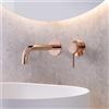 Mariner Logica rubinetto lavabo a parete proiezione 212 mm, per corpo incasso smart, LOG1111-RG+BOT0058-RG, Logica oro rosa [Rubinetteria Bagno > Rubinetteria Lavabo]