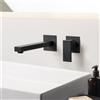 Mariner Quadra rubinetto lavabo a parete proiezione: 200 mm, per corpo incasso smart, QUA1111-NO+BOQ0258-NO, Quadra nero opaco [Rubinetteria Bagno > Rubinetteria Lavabo]