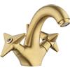 Mamoli GIO Ponti rubinetto lavabo a due maniglie, 45140000005G, GIO Ponti ottone spazzolato [Rubinetteria Bagno > Rubinetteria Lavabo]