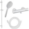 Fortis set doccetta con termostatico, doccetta con 1 getto, asta saliscendi, flessibile doccetta, 78511THMW+50129TTMW+53162150MW+15505MW, Brera bianco opaco [Rubinetteria Bagno > Rubinetteria Doccia]