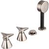 Mamoli GIO Ponti rubinetto vasca 4 fori per montaggio su bordo vasca, 15190000002F, GIO Ponti acciaio inox spazzolato [Rubinetteria Bagno > Rubinetteria Vasca]
