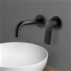 Mariner Tao rubinetto lavabo a parete proiezione: 212 mm, per corpo incasso smart, TAO1111-NO+BOT0058-NO, Tao nero opaco [Rubinetteria Bagno > Rubinetteria Lavabo]
