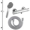 Fortis set doccetta con termostatico, doccetta con 1 getto, asta saliscendi, flessibile doccetta, 78511THPC+50129TTPC+53162150PC+15505PC, Brera cromo [Rubinetteria Bagno > Rubinetteria Doccia]