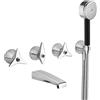 Mamoli GIO Ponti rubinetto vasca a due maniglie con set doccia, incasso, 2519FR14PE01, GIO Ponti cromo [Rubinetteria Bagno > Rubinetteria Vasca]