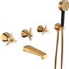 Mamoli GIO Ponti rubinetto vasca a due maniglie con set doccia, incasso, 2519FR14PE0G, GIO Ponti ottone spazzolato [Rubinetteria Bagno > Rubinetteria Vasca]