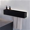 Viverso AGA Design U set accessori bagno per lavabo, incl. illuminazione, AGA-WT60LED-BM, AGA Design U nero opaco [Accessori Bagno > Set di accessori da bagno]