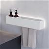 Viverso AGA Design U set accessori bagno per lavabo, incl. illuminazione, AGA-WT60LED-WM, AGA Design U bianco opaco [Accessori Bagno > Set di accessori da bagno]