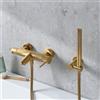Fortis set vasca con rubinetteria, doccetta ad asta in metallo, supporto doccetta, flessibile doccetta, 7811100BG+5318500BG+53162125BG+15504BG, Brera oro spazzolato [Rubinetteria Bagno > Rubinetteria Vasca]