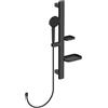 Ideal Standard Alu+ set doccia con asta saliscendi e mensola, 2 tipi di getto, BD586XG, Alu+ silk black [Rubinetteria Bagno > Set Doccia]