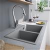 evineo line 650 Lavello da cucina con doppia vasca La: 75 P: 45,5 cm, BRN200GR, line 650 grigio [Lavelli da Cucina > per Base Sottolavello a partire da 80 cm]