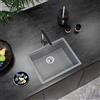 evineo line 150 lavello da cucina La: 55,6 P: 45,6 cm, LAN100LGR, line 150 grigio [Lavelli da Cucina > per Base Sottolavello a partire da 60 cm]
