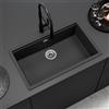 evineo line 150 lavello da cucina La: 75,6 P: 45,6 cm, LAN100XLBL, line 150 nero opaco [Lavelli da Cucina > per Base Sottolavello a partire da 80 cm]