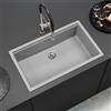 evineo line 150 lavello da cucina La: 75,6 P: 45,6 cm, LAN100XLGR, line 150 grigio [Lavelli da Cucina > per Base Sottolavello a partire da 80 cm]