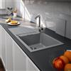 evineo line 550 Lavello da cucina con mensola laterale La: 100 P: 50 cm, PRD100LGR, line 550 grigio [Lavelli da Cucina > per Base Sottolavello a partire da 60 cm]