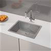 evineo line 600 lavello da cucina La: 55 P: 43 cm, QUN100GR, line 600 grigio [Lavelli da Cucina > per Base Sottolavello a partire da 60 cm]
