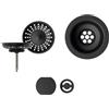 evineo line 950 parti a vista per lavelli a vasca singola, copertura del troppopieno rotonda, 461PUR, line 950 nero opaco [Lavelli da Cucina > Accessori per Lavelli da Cucina]