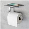 Viverso x add porta rotolo con ripiano, aperto mobile, VE2100CR+VU2400CR, x elo cromo [Accessori Bagno > Porta Rotolo]
