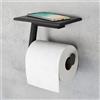 Viverso x add porta rotolo con ripiano, aperto mobile, VE2100MB+VU2400MB, x elo nero opaco [Accessori Bagno > Porta Rotolo]