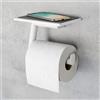 Viverso x add porta rotolo con ripiano, aperto mobile, VE2100MW+VU2400MW, x elo bianco opaco [Accessori Bagno > Porta Rotolo]