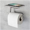 Viverso x add porta rotolo con ripiano, aperto mobile, VE2100BN+VU2400BN, x elo nichel spazzolato [Accessori Bagno > Porta Rotolo]
