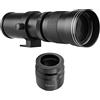 Andoer Fotocamera MF Obiettivo zoom super teleobiettivo F/8.3-16 420-800mm Attacco T2 con anello adattatore attacco RF Sostituzione filettatura 1/4 per fotocamere Canon EOS R/ R3/ R5/ R5C/ R6/ RP RF