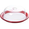 Omada Design Tortiera, Porta Dolci con Vassoio da 25 cm, in Plastica Infrangibile, Made in Italy, Lavabile in Lavastoviglie, Linea Globo, Rosso Rubino