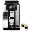 De'Longhi ECAM612.55.SB Primadonna Soul, Macchina da caffè Automatica, Chicchi macinati al momento, Caraffa Montalatte Automatica, 18 Bevande, schermo touch, 3 profili utente, App dedicata, Argento