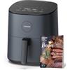 COSORI Friggitrice ad Aria 4,7L, 75-230°C, Air Fryer Silenzioso e Risparmio Energetico, 9 Preimpostazioni, Meno Olio&Senza Fumo, Ricettario Italiano, Lavabile in Lavastoviglie, Grigio, 1500W