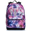 Seven Zaino Scuola Reversibile The Double, Viola, Tye And Dye Girl, 2 Zaini in 1, Zaino Mono Scomparto Con Cuffie Stereo Incluse, Scuole Medie, Suoeriori e Tempo libero, Bambina Ragazza