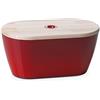 Omada Design Cassetta Portapane, Porta Pane con coperchio/tagliere (34x17x19 cm), Lavabile in Lavastoviglie, Made in Italy, linea Woody, Rosso