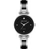 Anne Klein - Orologio da donna a bracciale rigido, con quadrante con vero diamante, Nero
