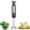 BEHOME Frullatore a Immersione | Mixer a Immersione in Acciaio Inox 800W | Minipimer Nero 8 Velocità con Luce Led