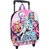 mybagstory Zaino per Bambini - Trolley - Monster High - 3D - Viola - Nero - Bambini - Scuola - Asilo - Ragazze - Misura 32cm - Cinghie Regolabili - Ruote - Idea Regalo, Monster High - Viola/Nero, S