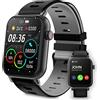 ATLANTIS SMARTIX Smartwatch Uomo Donna Fitness Schermo Touch 1,69, funzione chiamata Bluetooth, Cardiofrequenzimetro, Saturimetro (SPO2), Pressione sanguigna, Activity Tracker, Nero, Normale